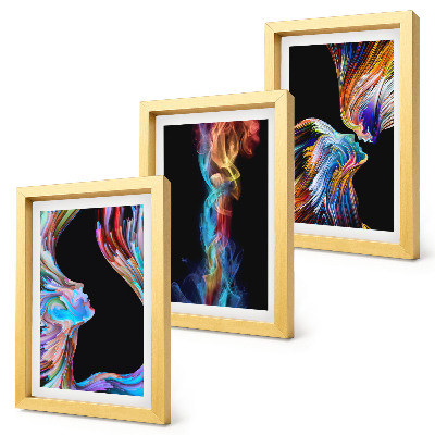 Galerie de perete Abstracțiuni colorate cu fețe și forme dinamice