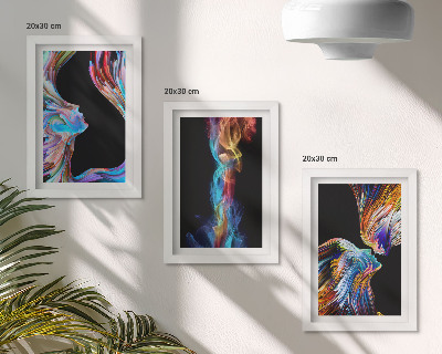 Galerie de perete Abstracțiuni colorate cu fețe și forme dinamice