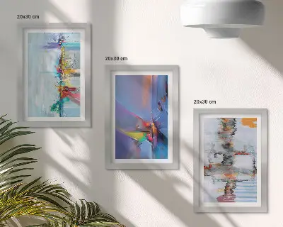 Galerie de perete cu compoziții abstracte în stil pictural