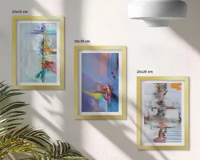 Galerie de perete cu compoziții abstracte în stil pictural