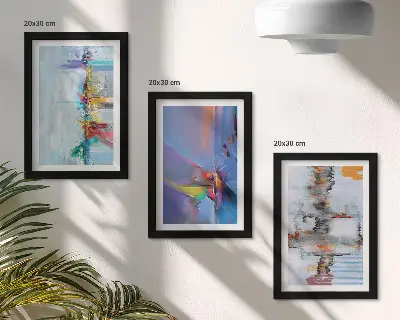 Galerie de perete cu compoziții abstracte în stil pictural