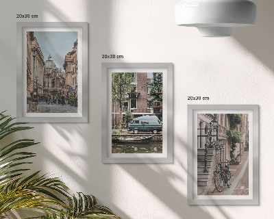 Set 3 tablouri Vederi liniștite ale clădirilor din oraș