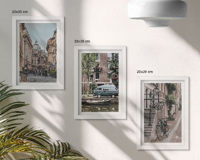 Set 3 tablouri Vederi liniștite ale clădirilor din oraș
