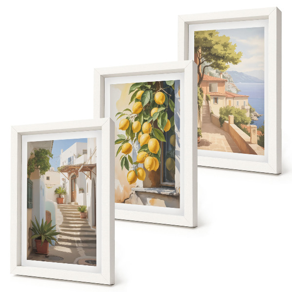 Galerie de perete Străzi fermecătoare cu lămâi și priveliști la mare