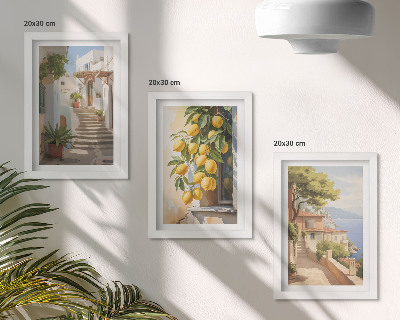 Galerie de perete Străzi fermecătoare cu lămâi și priveliști la mare