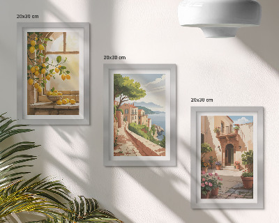 Galerie de perete Citrice în bucătărie cu vedere la mare și la orașul fermecător