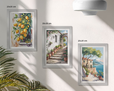 Galerie de perete Lămâi pe un fundal de flori și priveliști ale mării