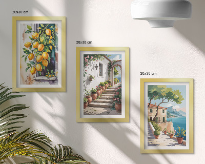 Galerie de perete Lămâi pe un fundal de flori și priveliști ale mării