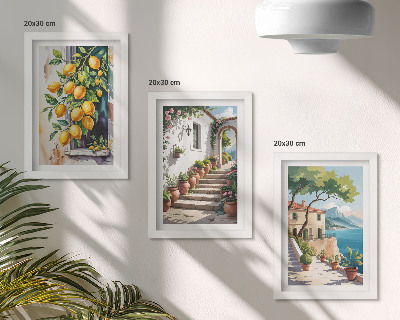 Galerie de perete Lămâi pe un fundal de flori și priveliști ale mării
