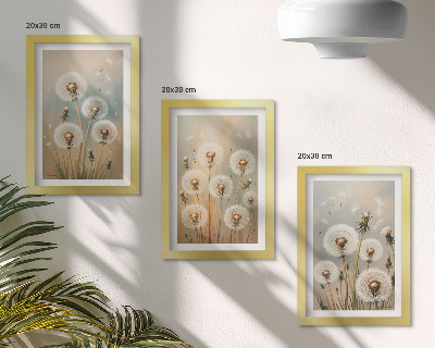 Galerie de perete Flori de păpădie pe un fundal de culori pastelate