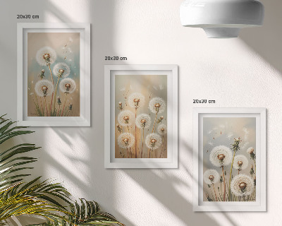 Galerie de perete Flori de păpădie pe un fundal de culori pastelate