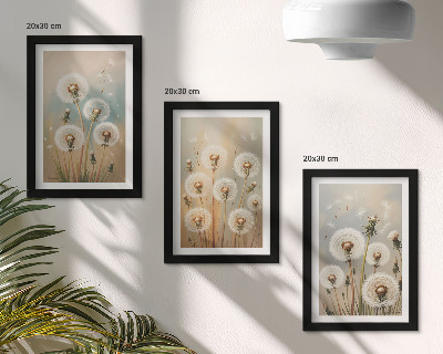 Galerie de perete Flori de păpădie pe un fundal de culori pastelate