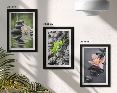 Galerie de perete O compoziție zen liniștită din pietre și flori pe apă