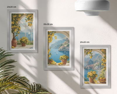 Galerie de perete Peisaje marine cu lămâi italiene la ferestre
