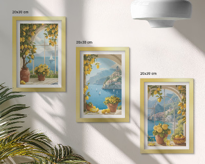 Galerie de perete Peisaje marine cu lămâi italiene la ferestre