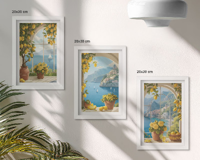 Galerie de perete Peisaje marine cu lămâi italiene la ferestre