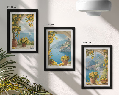 Galerie de perete Peisaje marine cu lămâi italiene la ferestre