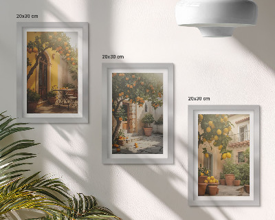 Galerie de perete Terasă însorită cu citrice și ghivece