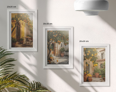 Galerie de perete Terasă însorită cu citrice și ghivece