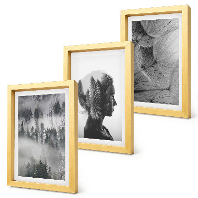 Set 3 tablouri Portret de pădure în ceață cu păpădii delicate