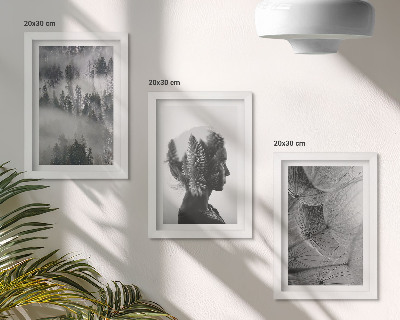 Set 3 tablouri Portret de pădure în ceață cu păpădii delicate