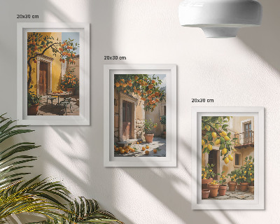 Galerie de perete Citrice într-o curte însorită cu plante