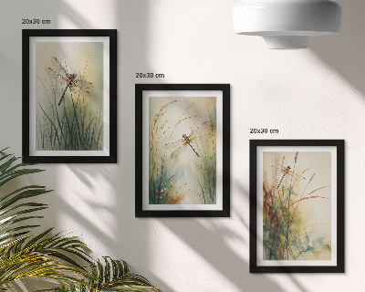 Galerie de perete Ierburi pictate cu libelule deasupra apei
