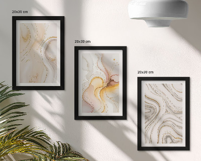Set 3 tablouri Modele abstracte calde, motive elegante