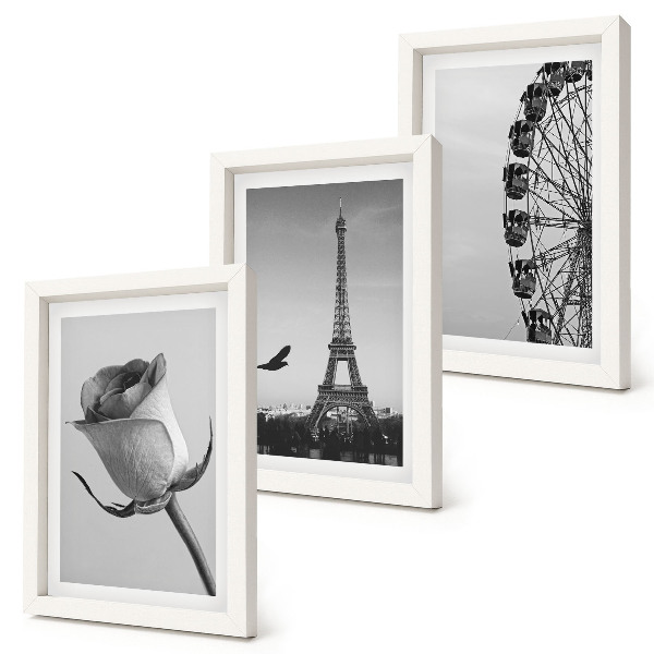 Galerie de perete Turnul Eiffel Rose și Roata Ferris în monocrom