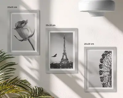 Galerie de perete Turnul Eiffel și Roata Ferris în nuanțe de roz și monocrom