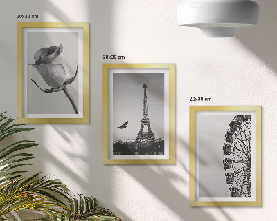 Galerie de perete Turnul Eiffel Rose și Roata Ferris în monocrom