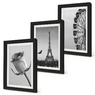 Galerie de perete Turnul Eiffel și Roata Ferris în nuanțe de roz și monocrom