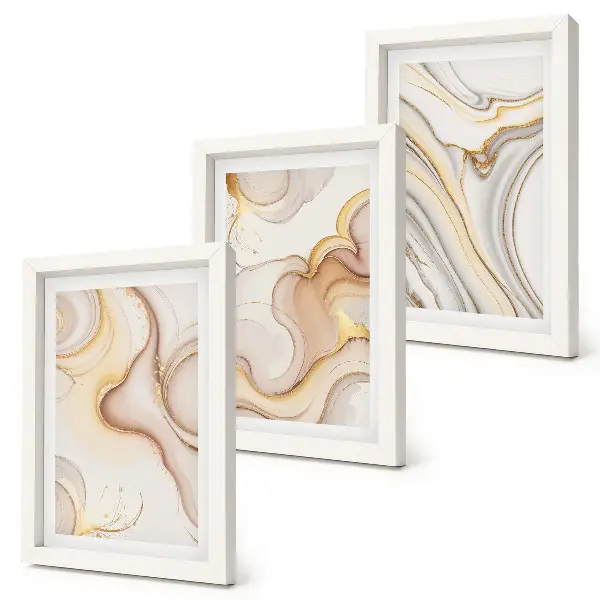Set 3 tablouri cu motive abstracte liniare pentru un decor elegant