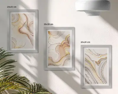 Set 3 tablouri cu motive abstracte liniare pentru un decor elegant