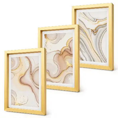 Set 3 tablouri cu motive abstracte liniare pentru un decor elegant