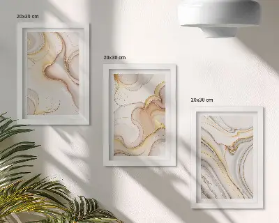 Set 3 tablouri cu motive abstracte liniare pentru un decor elegant