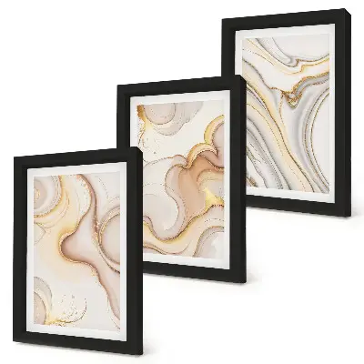 Set 3 tablouri cu motive abstracte liniare pentru un decor elegant