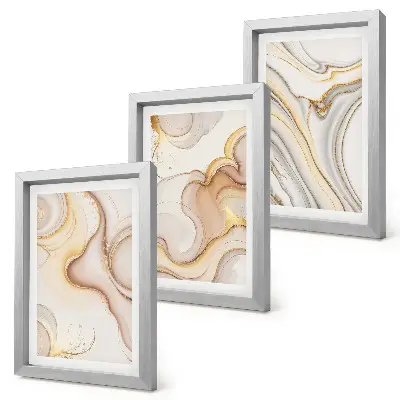 Set 3 tablouri cu motive abstracte liniare pentru un decor elegant