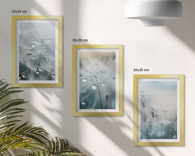 Set 3 tablouri Picături de rouă pe păpădii delicate