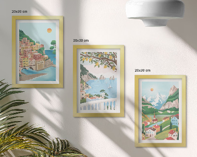 Galerie de perete Vederi la mare cu case în culori pastelate