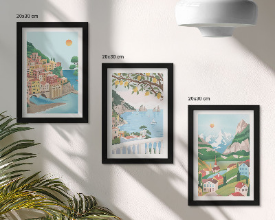 Galerie de perete Vederi la mare cu case în culori pastelate