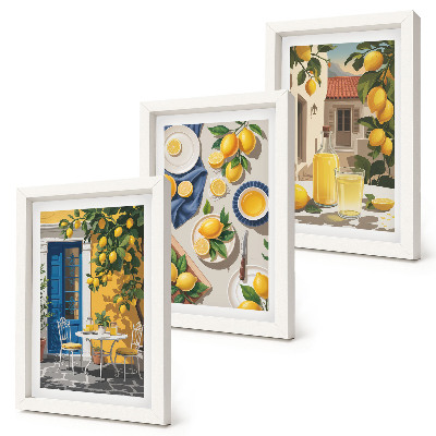 Galerie de perete Grădină de lămâi cu lămâi și băuturi pe masă