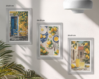 Galerie de perete Grădină de lămâi cu lămâi și băuturi pe masă