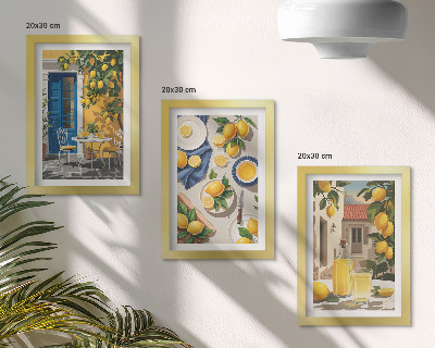 Galerie de perete Grădină de lămâi cu lămâi și băuturi pe masă