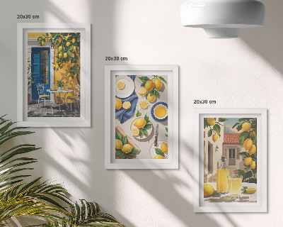 Galerie de perete Grădină de lămâi cu lămâi și băuturi pe masă