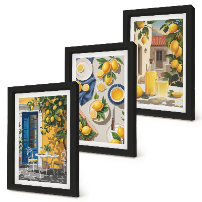 Galerie de perete Grădină de lămâi cu lămâi și băuturi pe masă