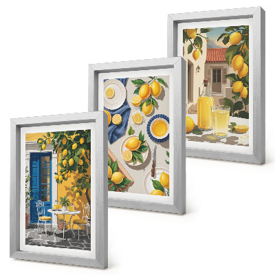 Galerie de perete Grădină de lămâi cu lămâi și băuturi pe masă