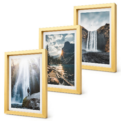 Set 3 tablouri Cascade în munți cu peisaje naturale frumoase