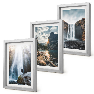 Set 3 tablouri Cascade în munți cu peisaje naturale frumoase