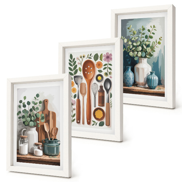 Galerie de perete Accesorii de bucătărie cu plante în stil modern